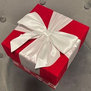 Red and White Gift Box with Bow